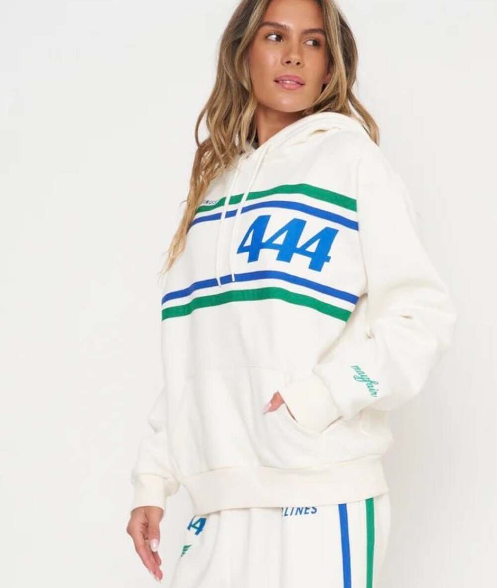 NWT THE MAYFAIR GROUP Angel Airlines Graphic Oversize Hoodie